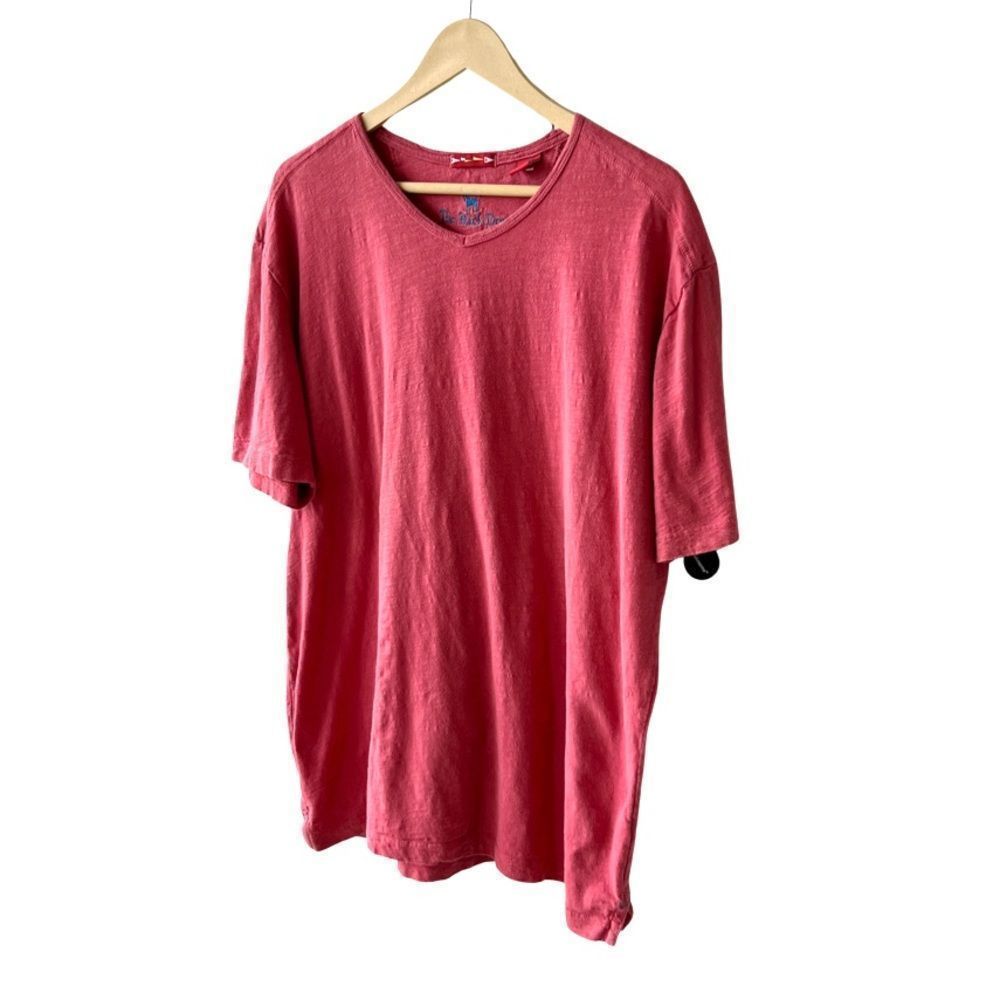 The Black Dog Men’s V-Neck T-Shirt. Coral. Large - Picture 5 of 15